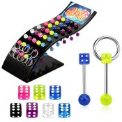 brdi straight barbells surgical steel 316l with acrylic parts ear lobe