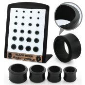 brdphk black horn double flare tunnels 24pcs