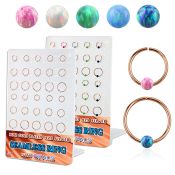 brnhm44 board w rose gold plated silver seamless ring w 3mm opal