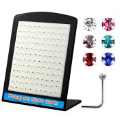 brnspm l shape nose studs silver 925 nose