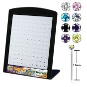 brnyzm2 display 925 silver bend it nose studs 1.5mm mix color czs