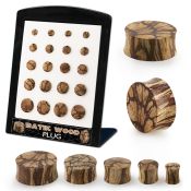 brpg202 batik wood double flare ear plugs 20pcs