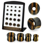 brpg225 ebony teak two tone double flare tunnels 20pcs