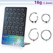 brsegh22 surgical steel seamless and segment rings ear lobe septum piercing