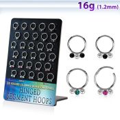 brsegh23 surgical steel seamless and segment rings ear lobe septum piercing