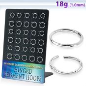 brsegh26 surgical steel hinged segment hoops 30pcs