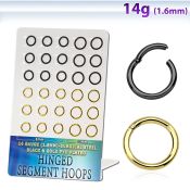 brsegh9 anodized surgical steel seamless and segment rings ear  lobe nipple  piercing