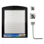 brspmc l shape nose studs silver 925 nose