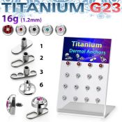 brtsa10 board w titanium g23 dermal anchors w multi crystal dot