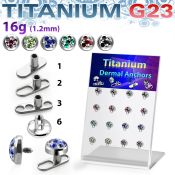 brtsa11 board titanium g23 dermal anchor w multi crystal tristar