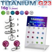 brtsa8 board w titanium g23 dermal anchors w multi crystal ball