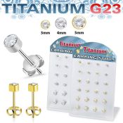 bruerbzr1 titanium earring studs 20g press fit cz 12 pairs
