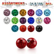 bulk w 4mm multi crystal ball 18g resin cover
