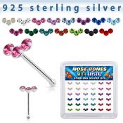 bxcubm36 silver nose bones 22g gems colors 36