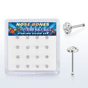 bxfr16c 925 silver nose bone stud 3mm ferido half ball resin covered