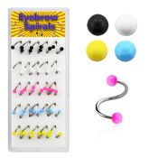 bxmbj2 spirals twisters surgical steel 316l with acrylic parts eyebrow