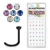 bxns5 l shape nose studs anodized surgical steel 316l nose