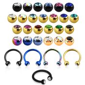 cbet2c horseshoes anodized surgical steel 316l belly button