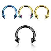 cbetcn25 horseshoes anodized surgical steel 316l belly button