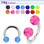 cbgt5 surgical steel horseshoe acrylic glitter balls 5mm