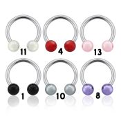 cbpr horseshoes surgical steel 316l with acrylic parts belly button