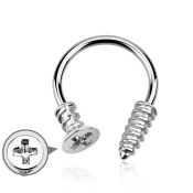 cbscw horseshoes surgical steel 316l ear lobe