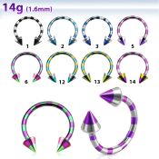 cbtln14 horseshoes anodized surgical steel 316l belly button