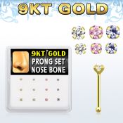 d9gnb12 gold nose bones nose piercing