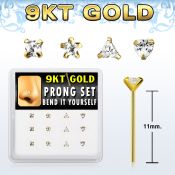 d9gys13 gold bend it yourself nose studs nose  piercing