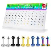 dacb86 labrets lip rings anodized surgical steel 316l labrets chin