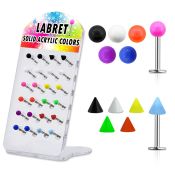 dacb94 labrets lip rings surgical steel 316l with acrylic parts labrets chin