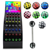 dbbdx5 straight barbells surgical steel 316l with acrylic parts tongue