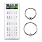 dbcr2 hoops captive rings surgical steel 316l ear lobe