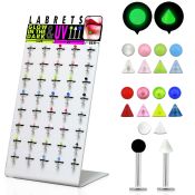 dbjmx1 labrets lip rings surgical steel 316l with acrylic parts labrets chin