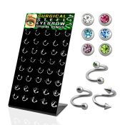 dbjmx3 spirals twisters surgical steel 316l eyebrow