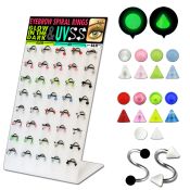 dbjmx4 spirals twisters surgical steel 316l with acrylic parts eyebrow