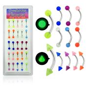 dbnegl micro curved barbells surgical steel 316l with acrylic parts eyebrow