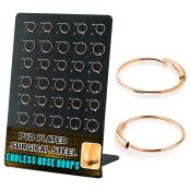 dend3 surgical steel nose ring hoops rosegoldpvd display 30