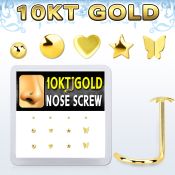 dgisc16 box w 10kt gold nose screw w 3mm cz stones in mix shape