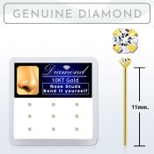 dgiys15 box w 10kt gold bend it nose stud w genuine diamond
