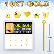 dgiys16 box w 10kt gold bend it nose screws w special shape cz