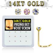 dgsc7 box w 14kt gold nose screw w mixed 1.5mm prong set czs