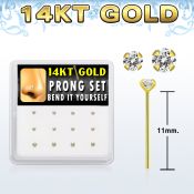 dgys11 gold bend it yourself nose studs nose piercing