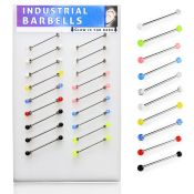 dind11 straight barbells surgical steel 316l with acrylic parts 