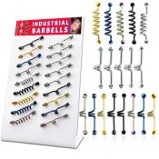 dind20 straight barbells anodized surgical steel 316l 