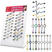 dind21 straight barbells anodized surgical steel 316l 