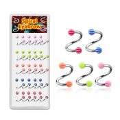 djspe6 spirals twisters surgical steel 316l with acrylic parts eyebrow