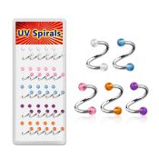 djspe8 spirals twisters surgical steel 316l with acrylic parts eyebrow