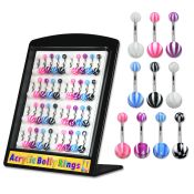 dmbna1 belly rings surgical steel 316l with acrylic parts belly button