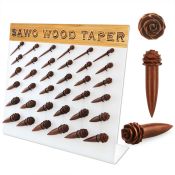 dmxp22 sawo wood tapers with rose shaped top 36pcs